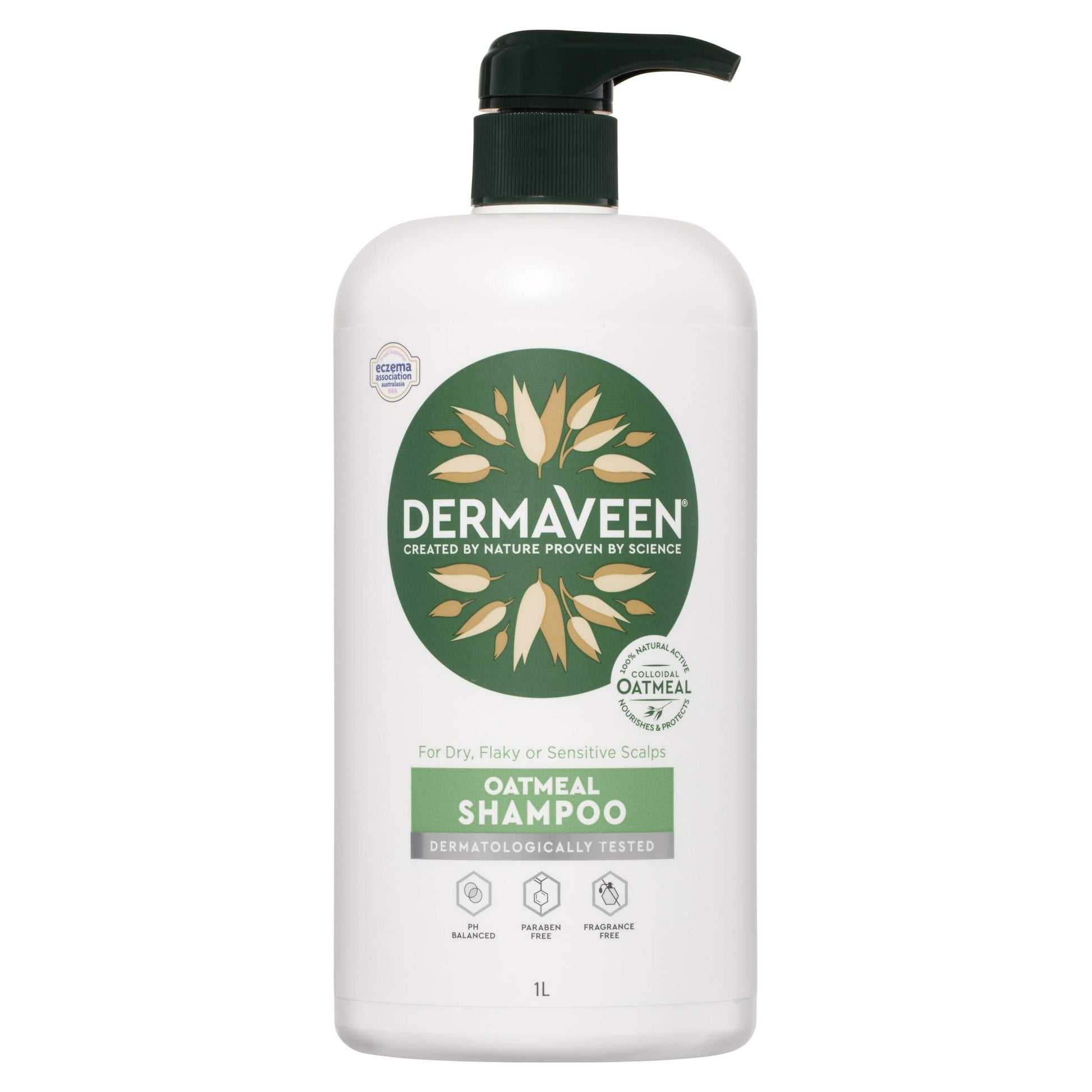 DermaVeen Oatmeal Shampoo for Dry, Flaky or Sensitive Scalps 1L - Cutprice Online
