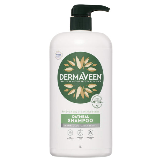 DermaVeen Oatmeal Shampoo for Dry, Flaky or Sensitive Scalps 1L - Cutprice Online