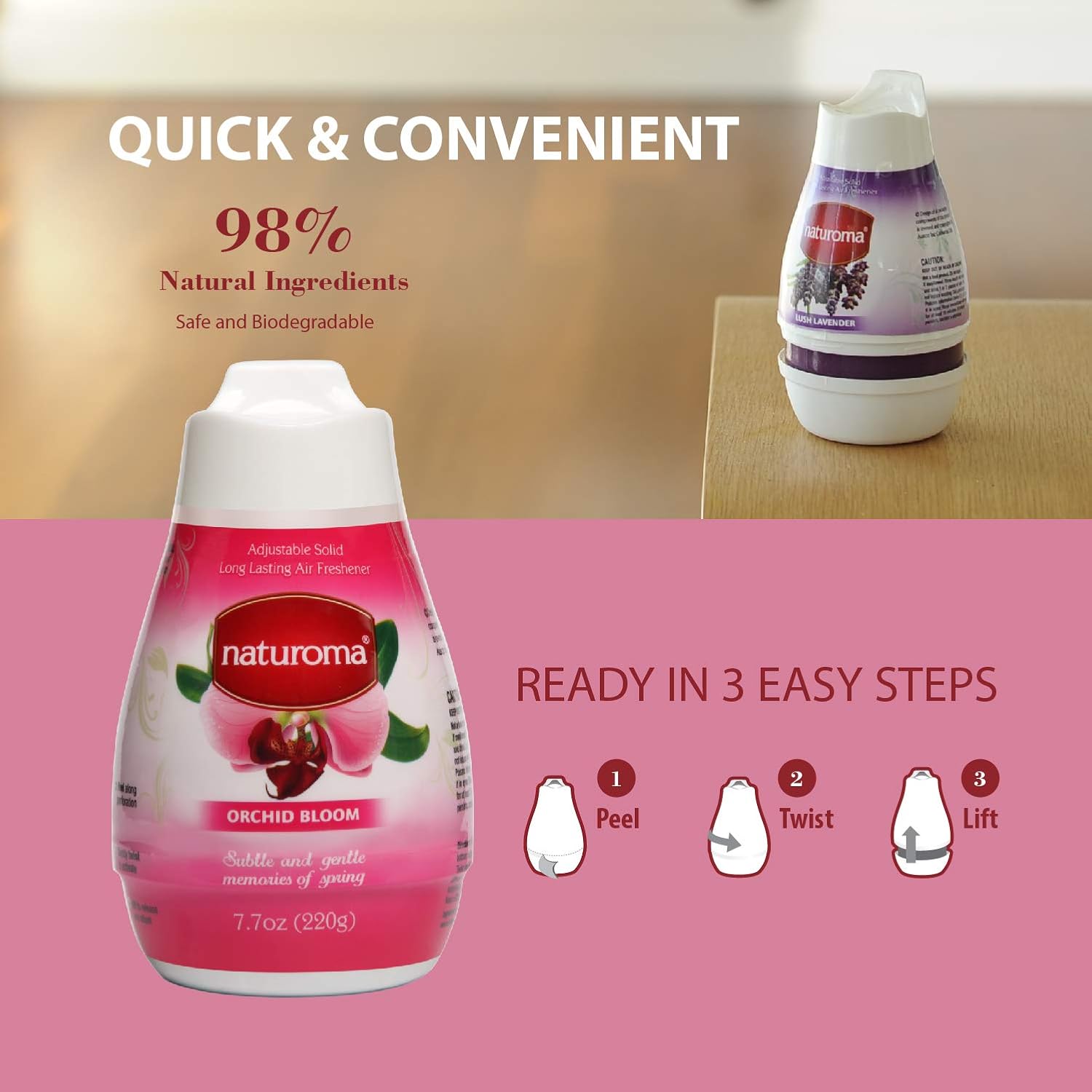 Naturoma Air Freshner Solid Gel Orchid Bloom 220g - Cutprice Online