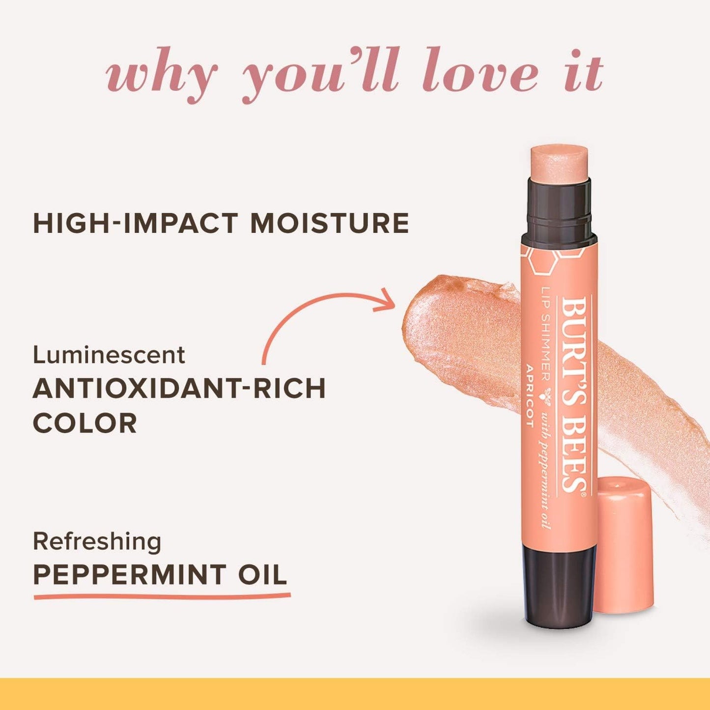 Burt's Bees Lip Shimmer Apricot 2.6g - Cutprice Online