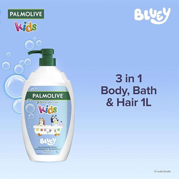 Palmolive 3-in-1 Kids Bluey Body Bath & Hair 1L - Berrylicious - Cutprice Online