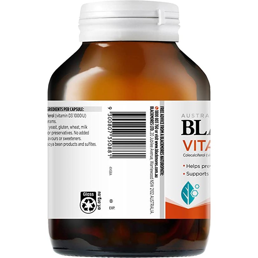 Blackmores Vitamin D3 1000IU Bone Health Immunity 300 Capsules - Cutprice Online