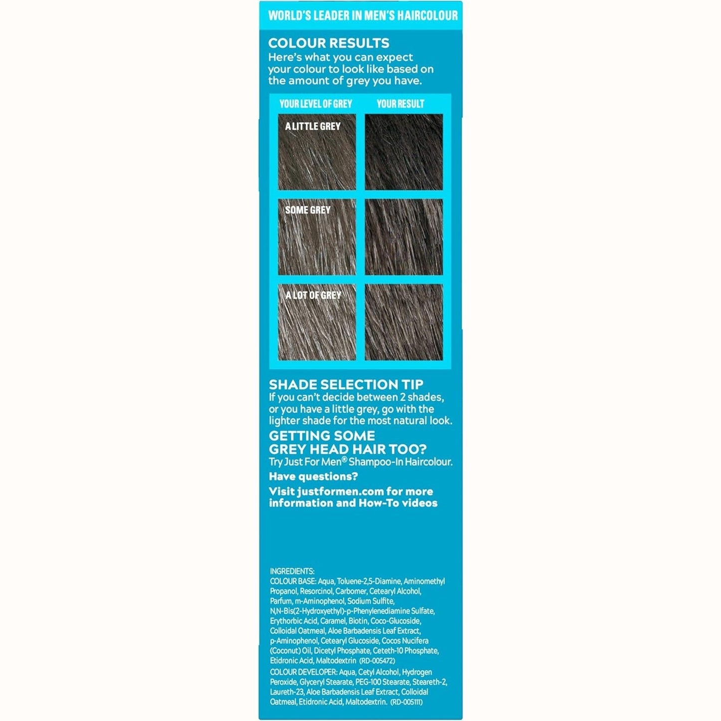 Just for Men Moustache & Beard Brush In Colour Gel Darkest Brown