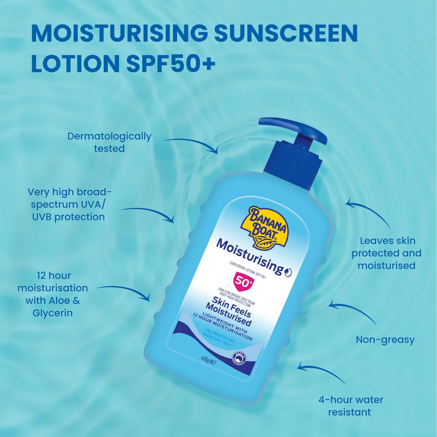 Banana Boat Moisturising Pump Spf50 400g