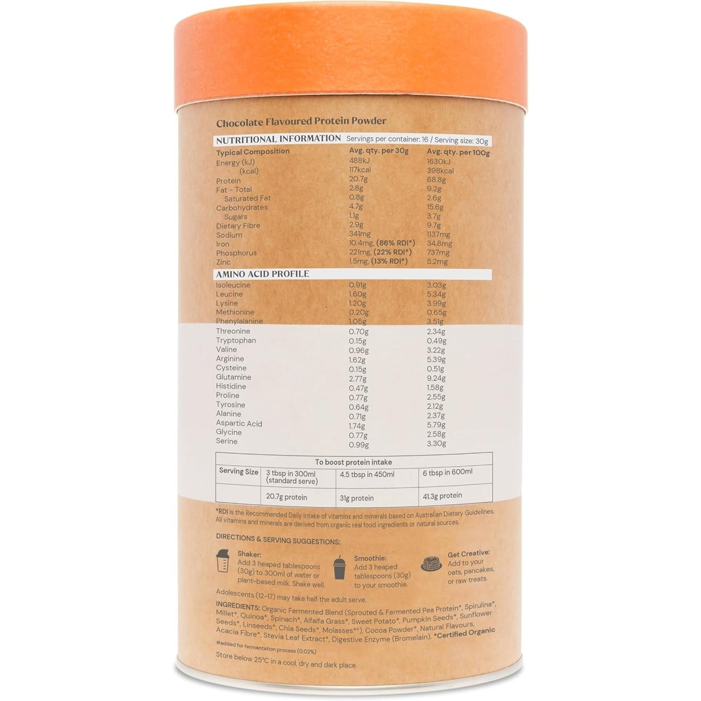 Amazonia Raw Protein Organic Paleo Gentle Digest Chocolate 500g - Cutprice Online