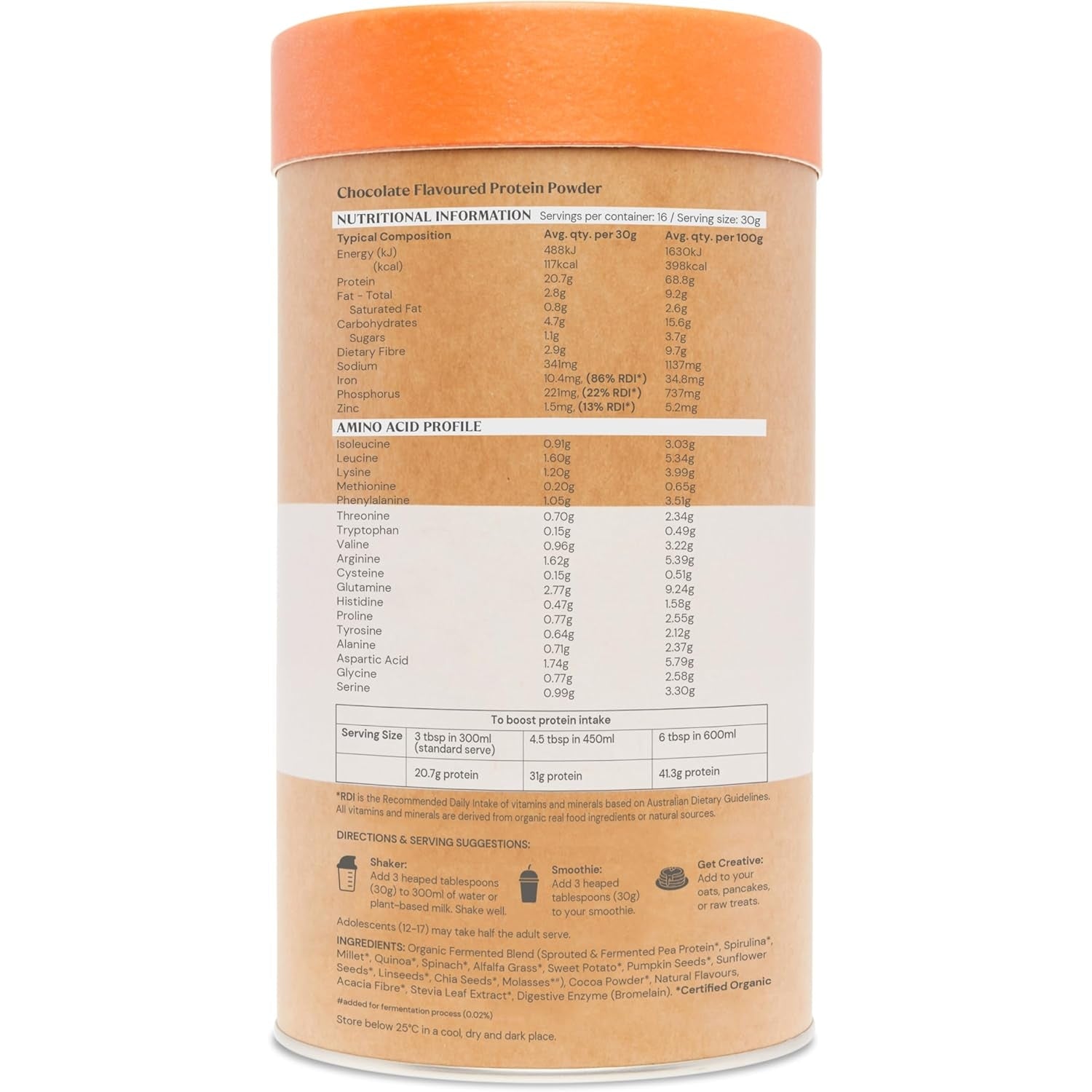 Amazonia Raw Protein Organic Paleo Gentle Digest Chocolate 500g - Cutprice Online
