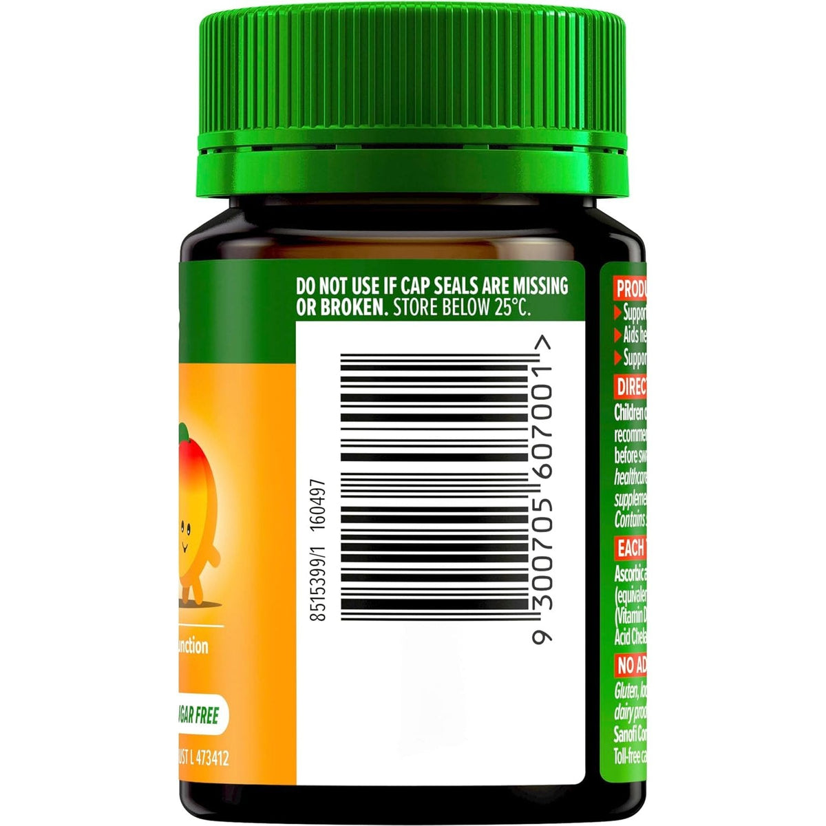 Cenovis Kids Chewable Triple Action Vit C, D & Zinc Orange & Mango Flavour 60 Tablets