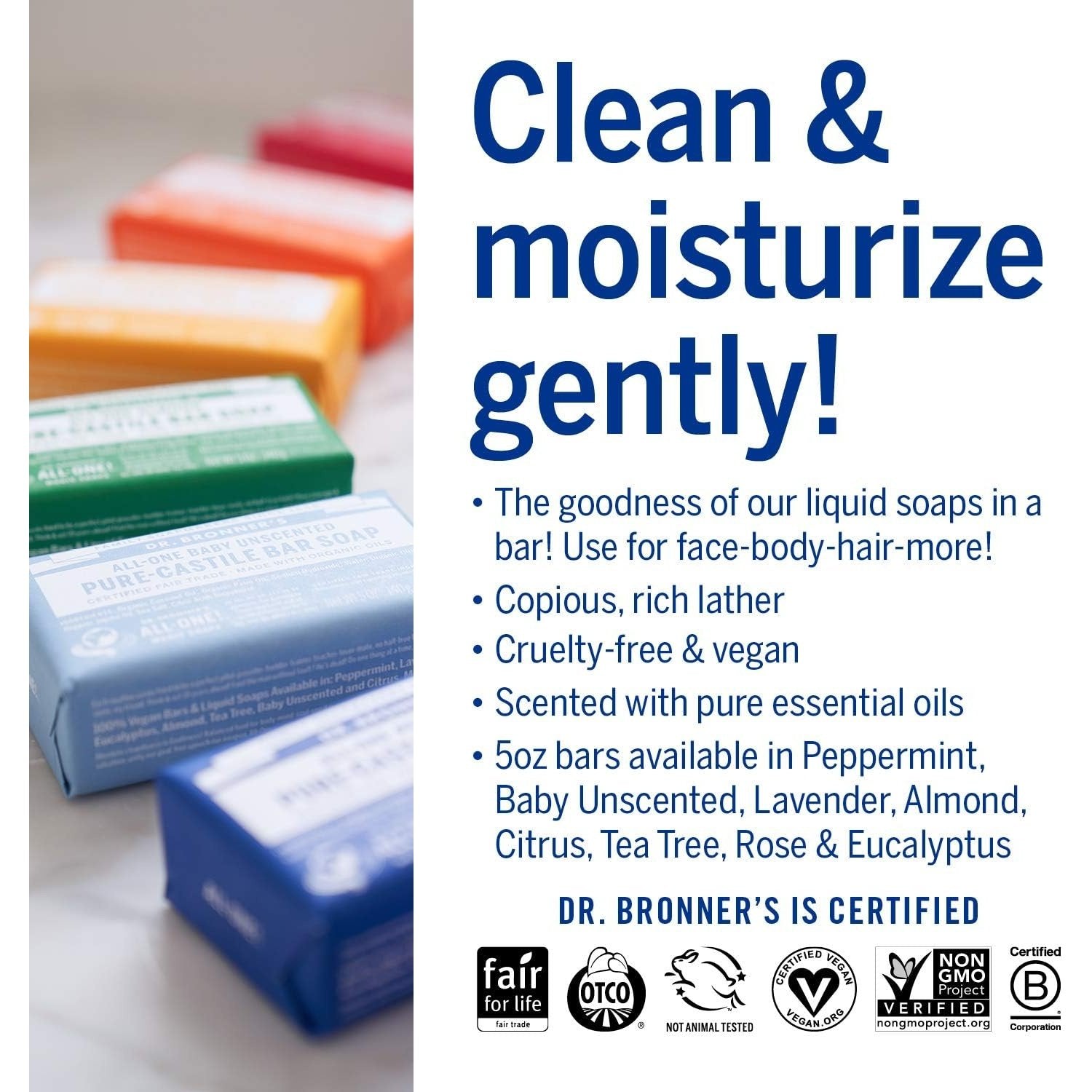 Dr. Bronner's Pure-Castile Bar Soap (Hemp All-One) Sandalwood Jasmine 140g - Cutprice Online