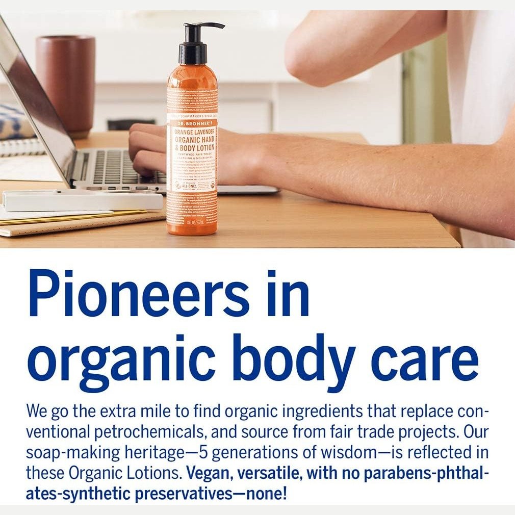 Dr. Bronner's Organic Hand & Body Lotion Orange Lavender 237ml DR. BRONNER'S