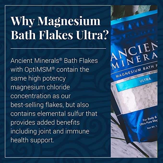 Ancient Minerals Magnesium Bath Flakes Ultra (With Msm) 750g ANCIENT MINERALS