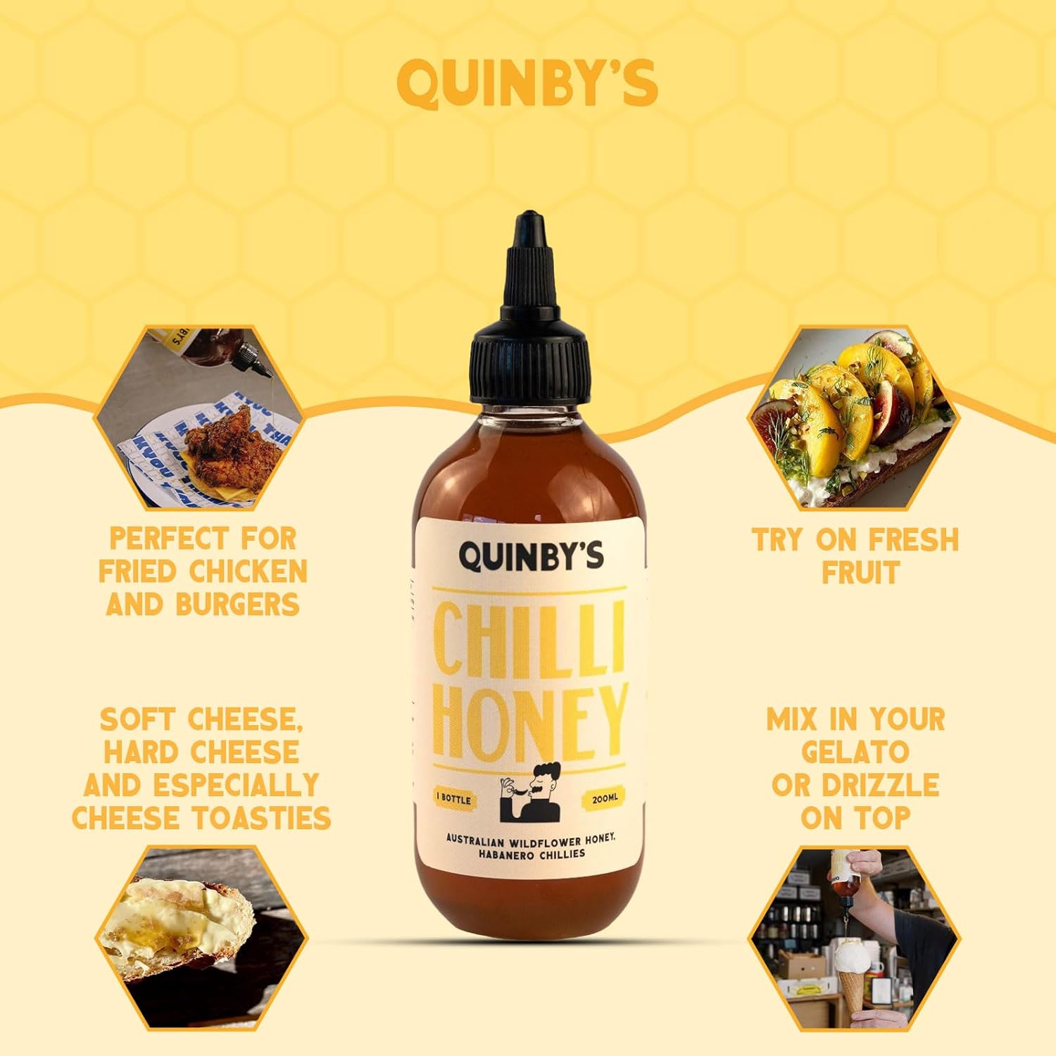 Quinby's Chilli Hot Honey 200ml - Cutprice Online