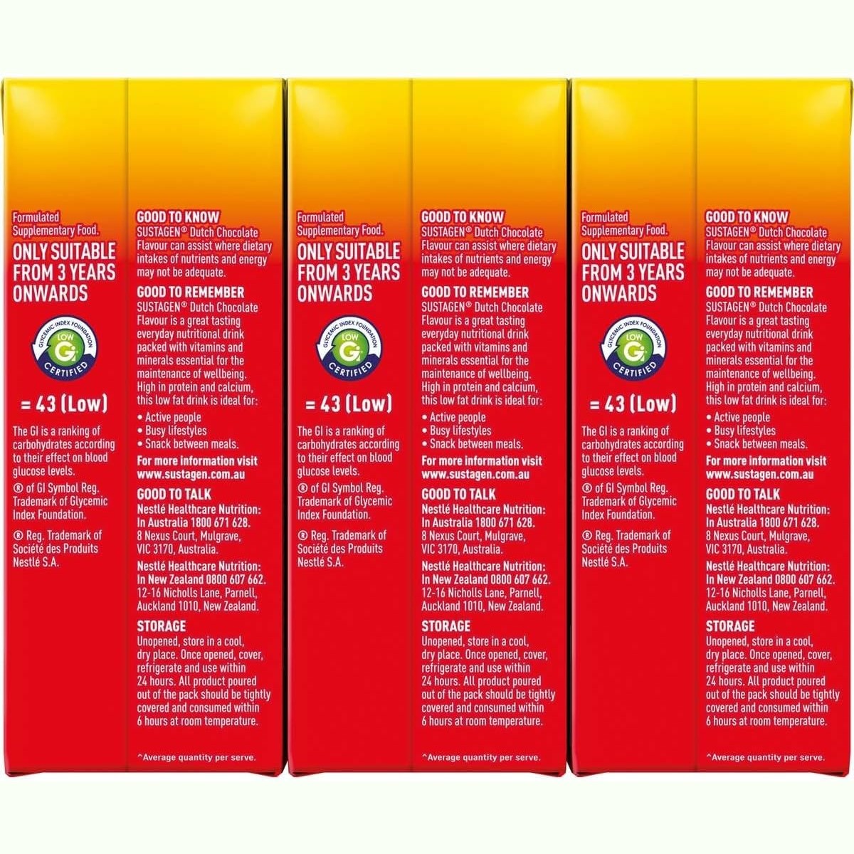 Sustagen Rtd Dutch Choc 250ml 3pk