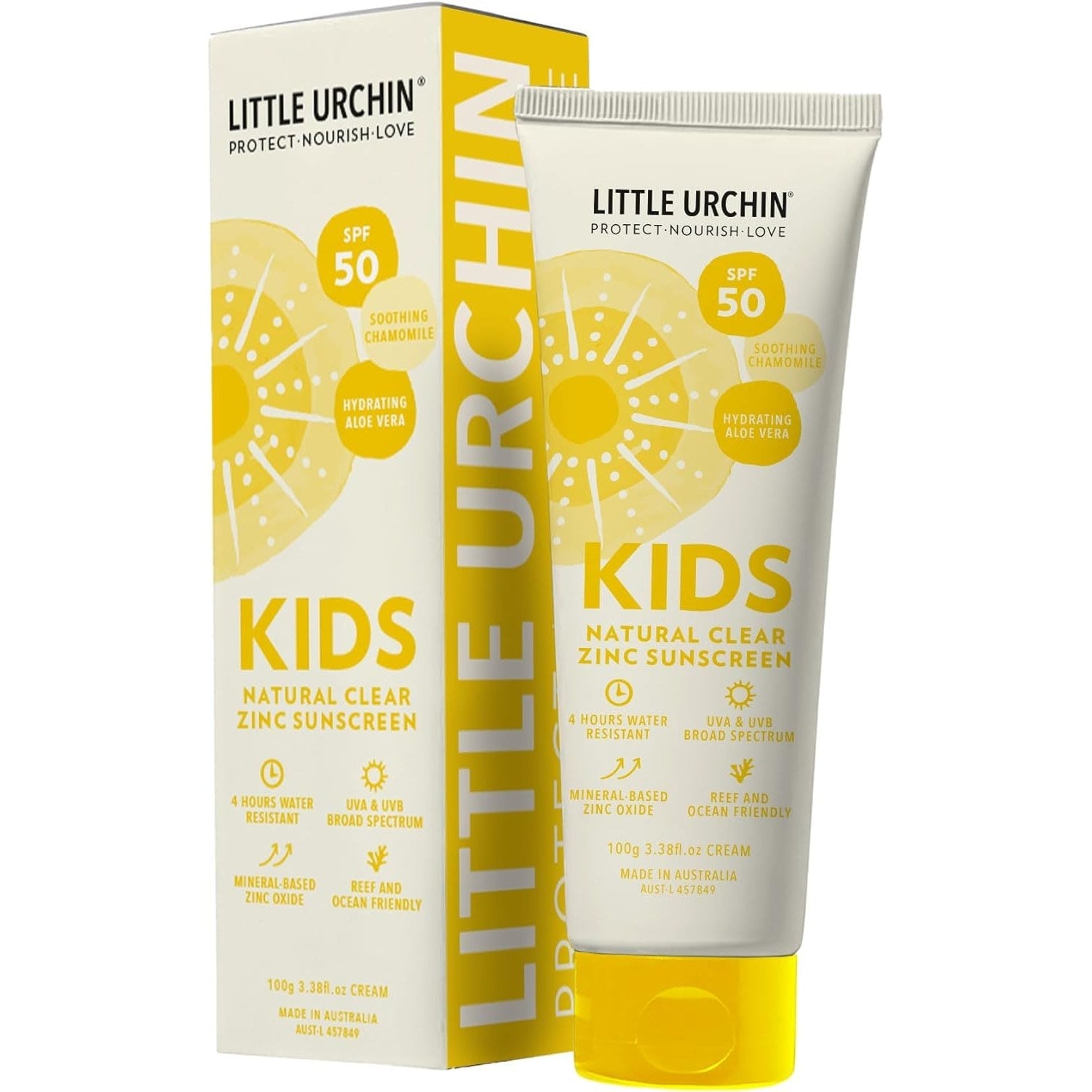 Little Urchin Natural Kids Sunscreen Clear Zinc Spf 50 100g - Cutprice Online