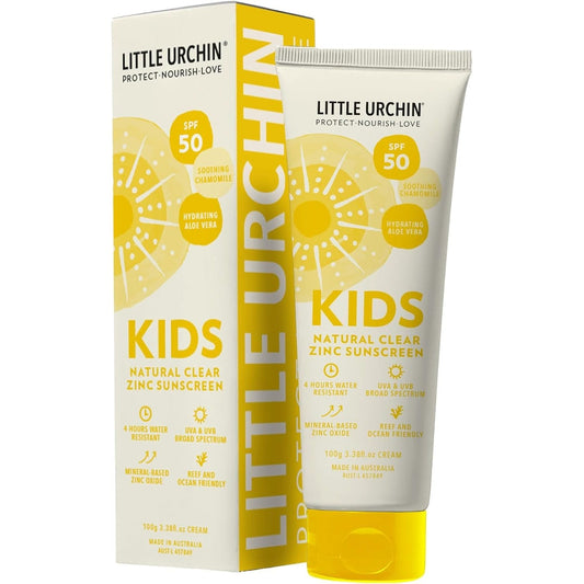 Little Urchin Natural Kids Sunscreen Clear Zinc Spf 50 100g - Cutprice Online