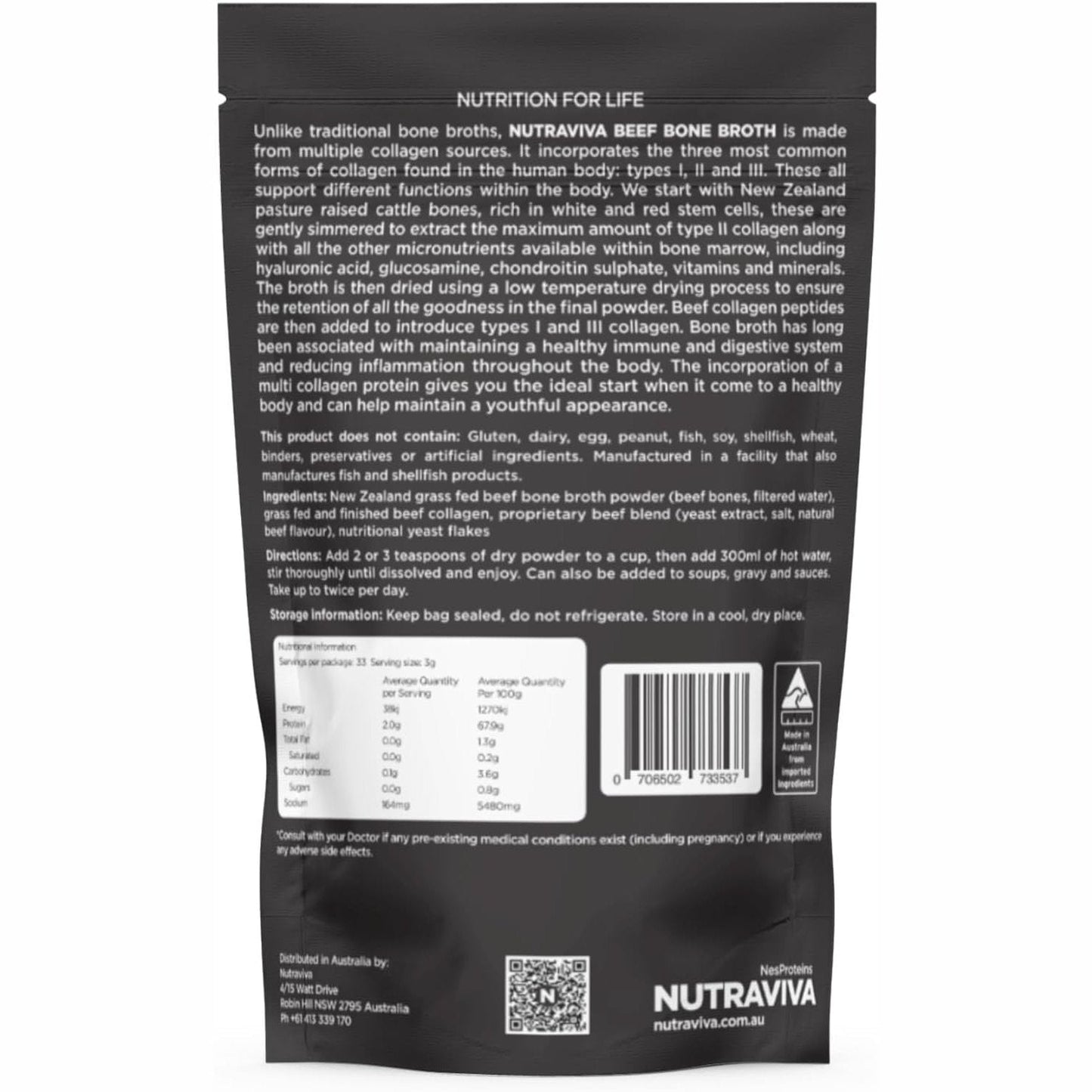 Nutraviva (NesProteins) Bone Broth Hearty Beef 100g - Cutprice Online