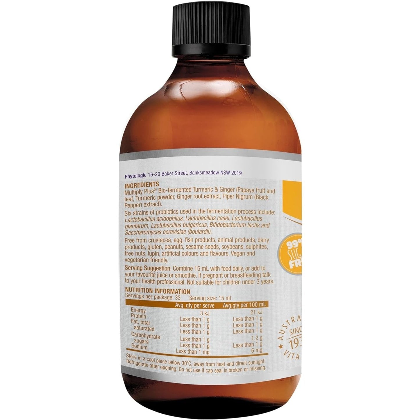 Henry Blooms Bio-Fermented Turmeric (with Ginger and Black Pepper) 500ml - Cutprice Online