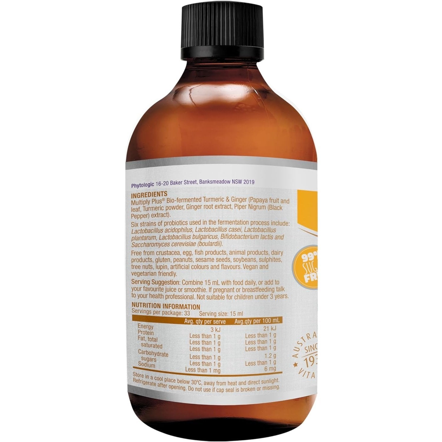 Henry Blooms Bio-Fermented Turmeric (with Ginger and Black Pepper) 500ml - Cutprice Online