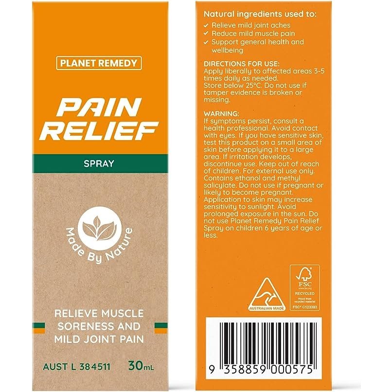 Planet Remedy Pain Relief (Relieve Muscle Soreness) Spray 30ml - Cutprice Online