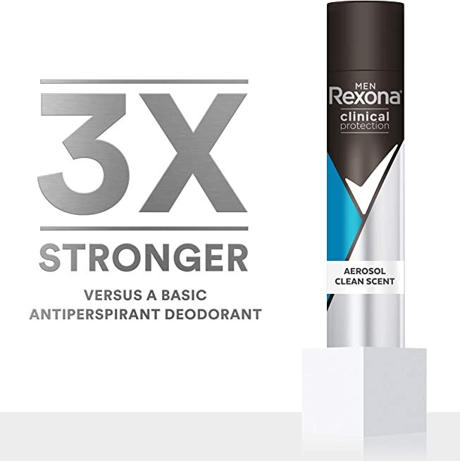 Rexona for Men Clinical Protection Antiperspirant Clean Scent 180ml - Cutprice Online