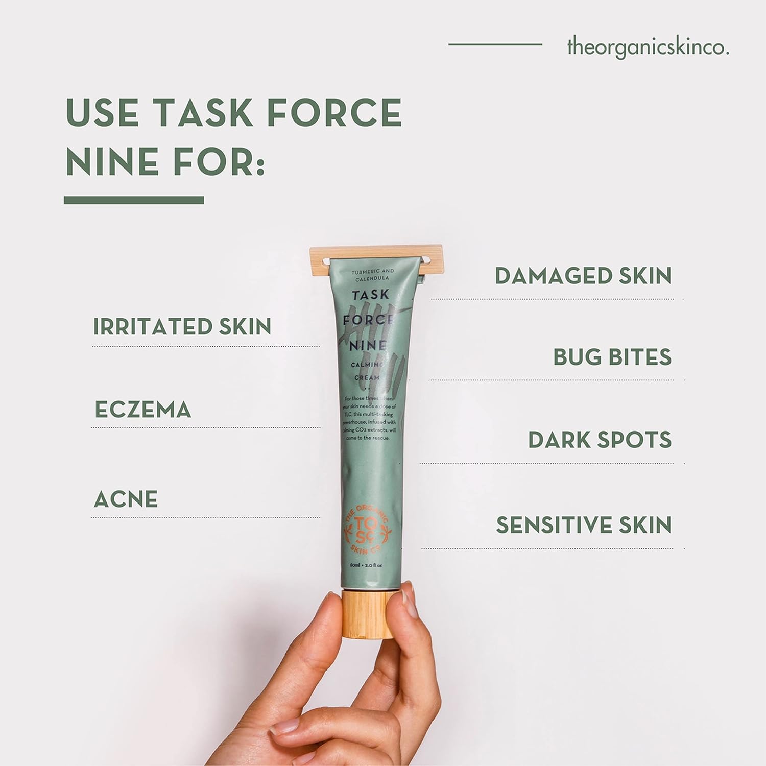 The Organic Skin Co Organic Task Force Nine Calming Cream Turmeric and Calendula 60ml - Cutprice Online