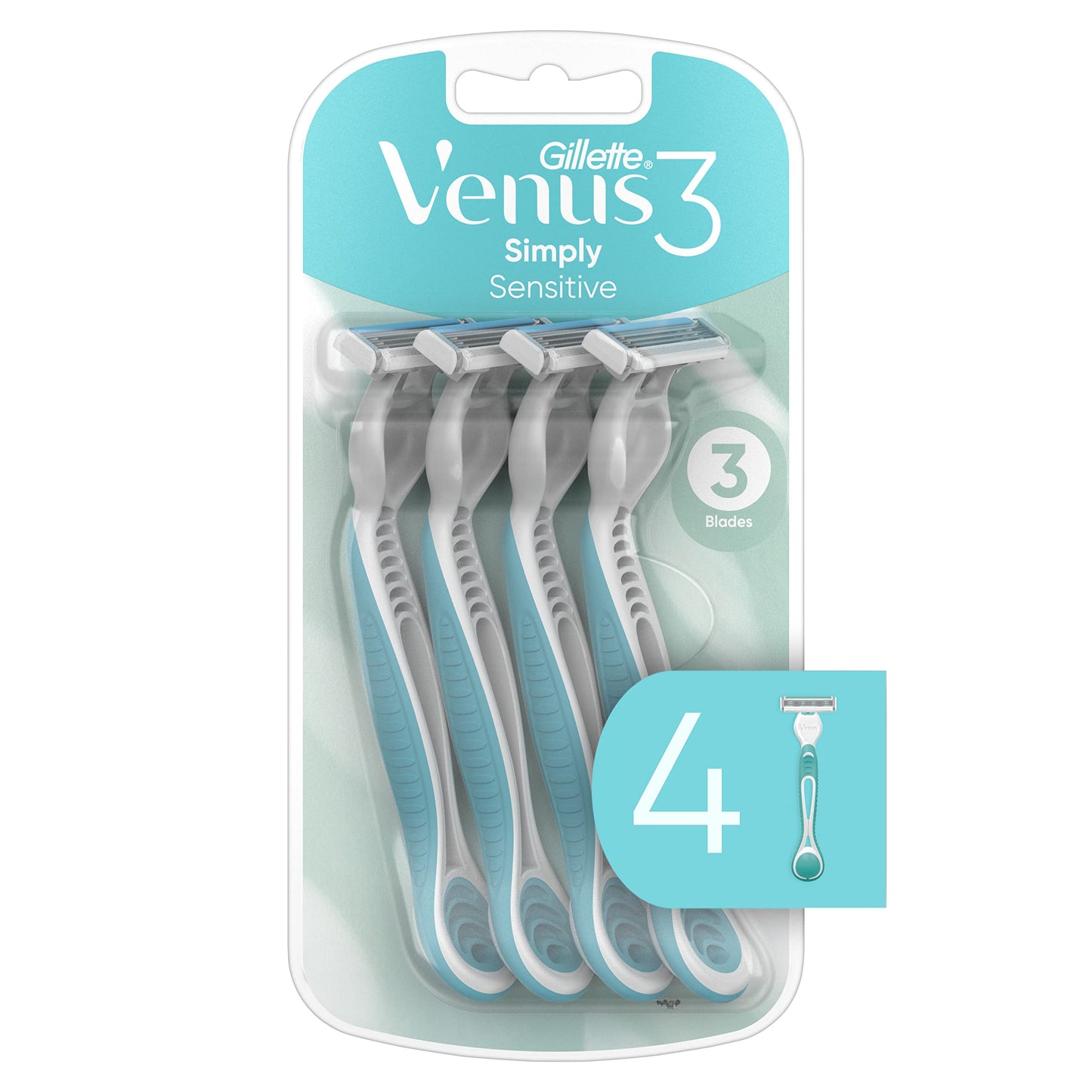 Gillette Venus Simply 3 Sensitive Razors 4 Pack - Cutprice Online