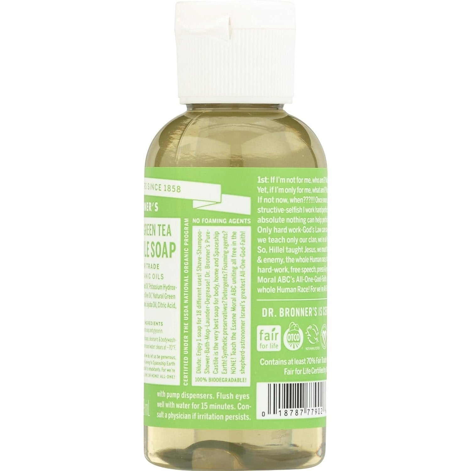 Dr. Bronner's Pure-Castile Soap Liquid (Hemp 18-in-1) Green Tea 59ml - Cutprice Online