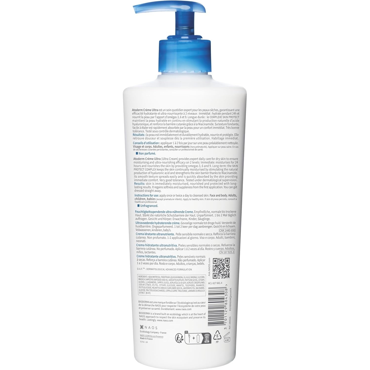 Bioderma Atoderm Crème Ultra Nourishing Daily Moisturiser 500ml