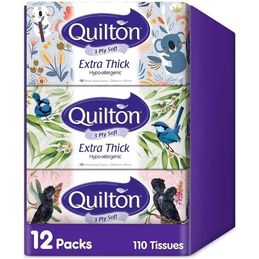 Quilton Classic White Facial Tissue 110 X12 - Cutprice Online