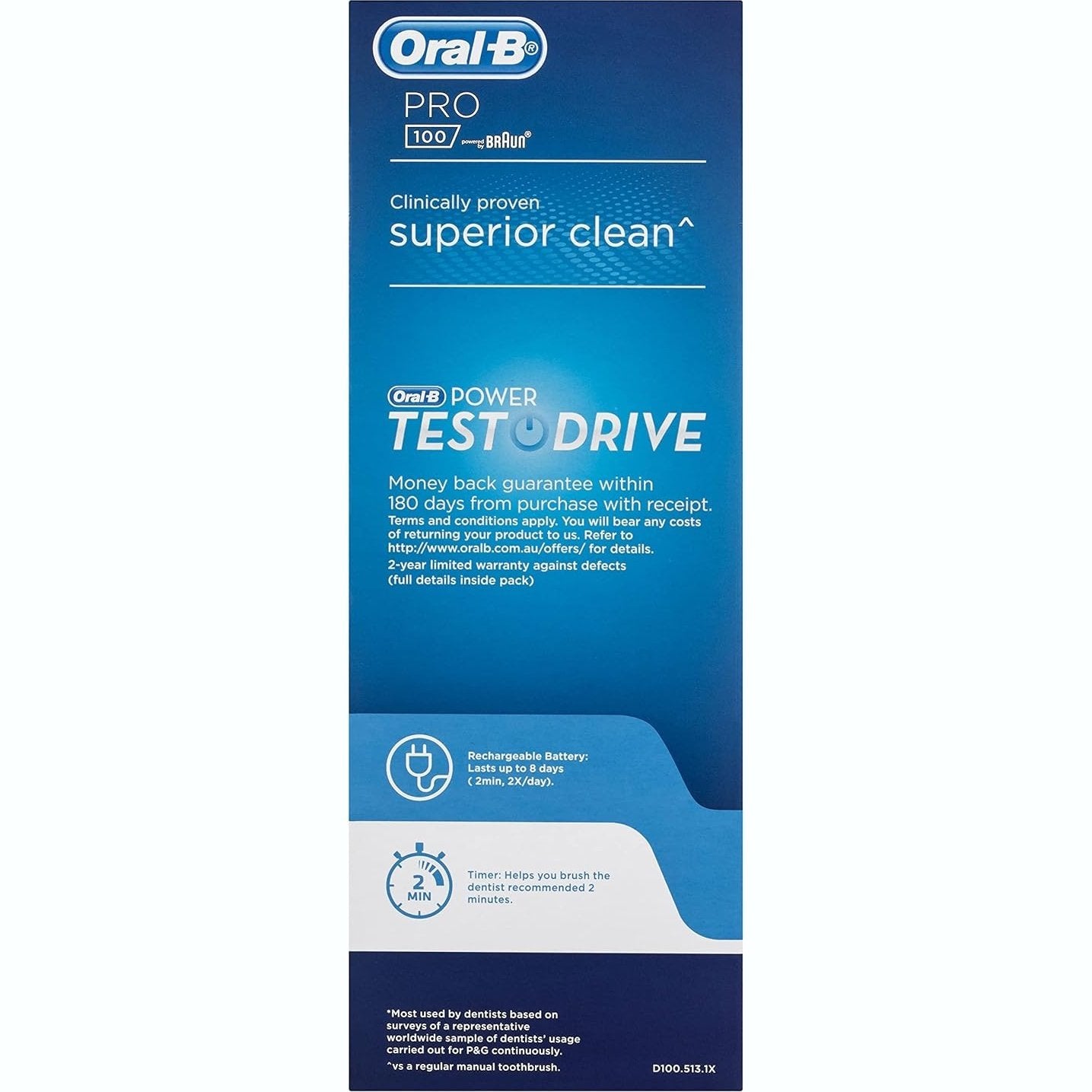 Oral B Pro 100 Gum Care Power Toothbrush White - Cutprice Online