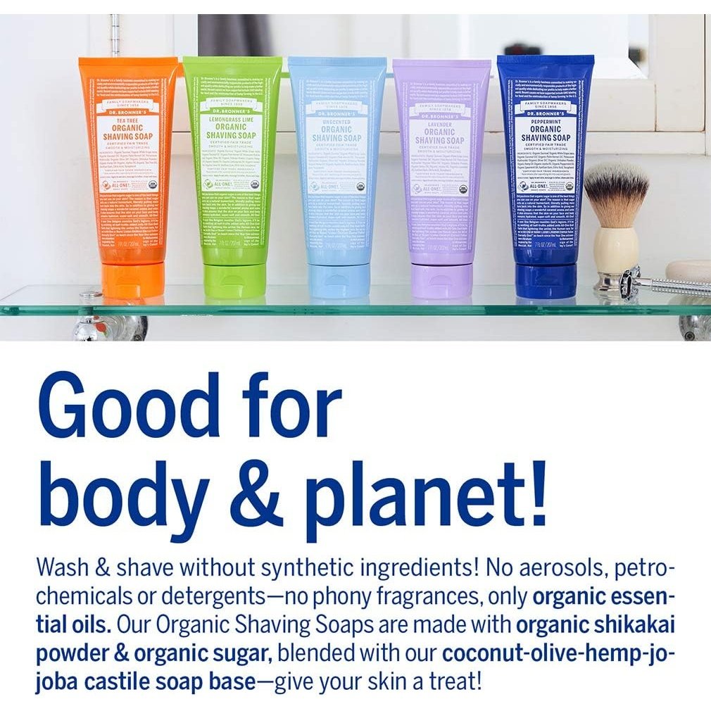 Dr. Bronner's Organic Shaving Soap Unscented 207ml - Cutprice Online