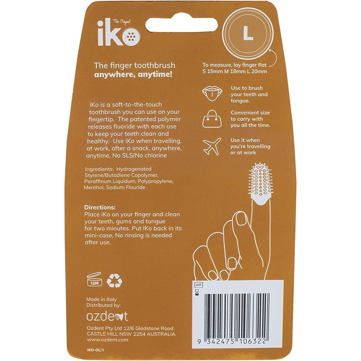 Iko Original Finger Toothbrush Size Large