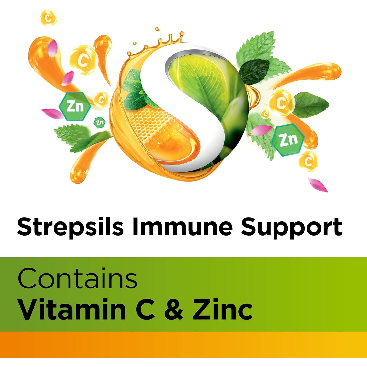 Strepsils Herbal Immune Support Lozenges Honey Lemon 16PK