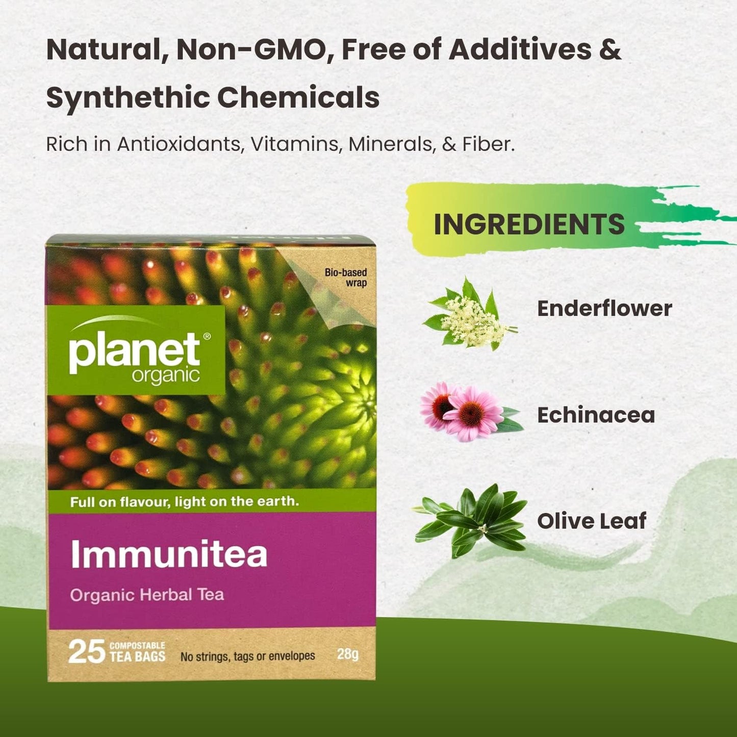 Planet Organic Organic Immunitea Herbal Tea x 25 Tea Bags - Cutprice Online