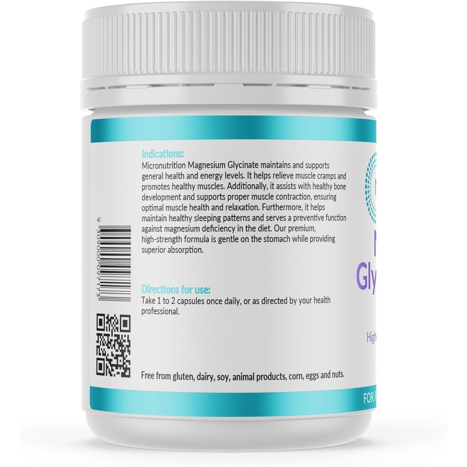 Micronutrition Magnesium Glycinate 750mg 120c - Cutprice Online