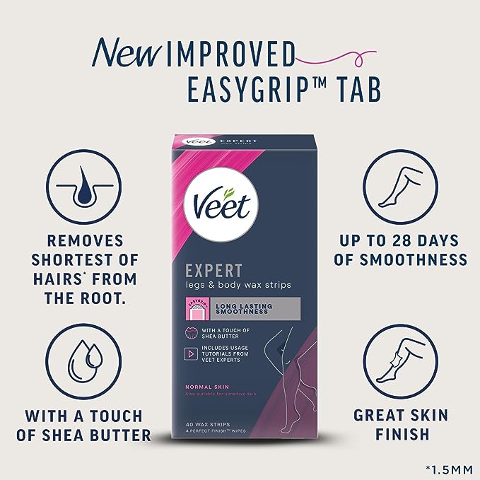 Veet Expert Legs & Body Wax Strips 20 Pack - Cutprice Online