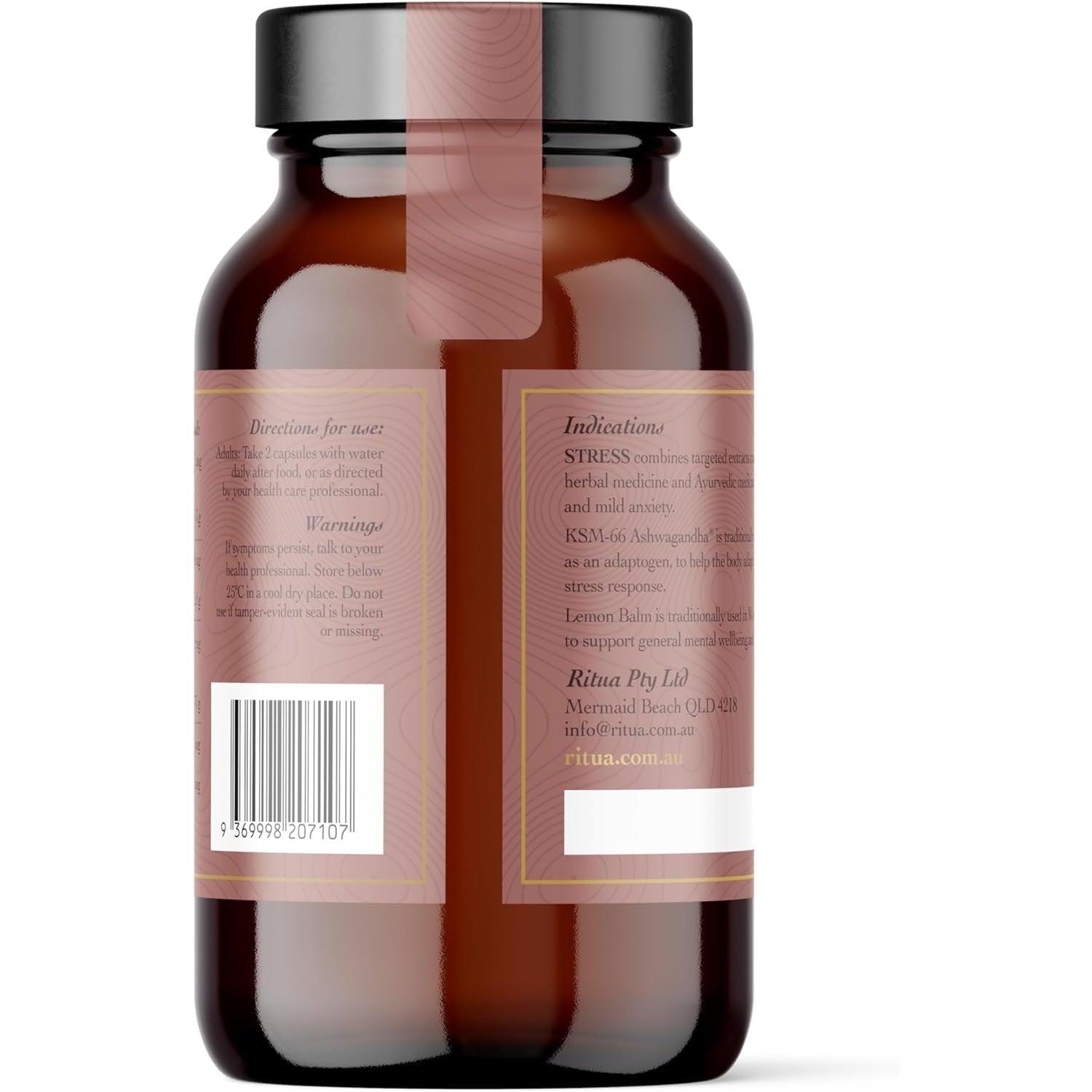 RITUA STRESS Saffron Ashwagandha LemonBalm Reishi 60 Caps - Cutprice Online