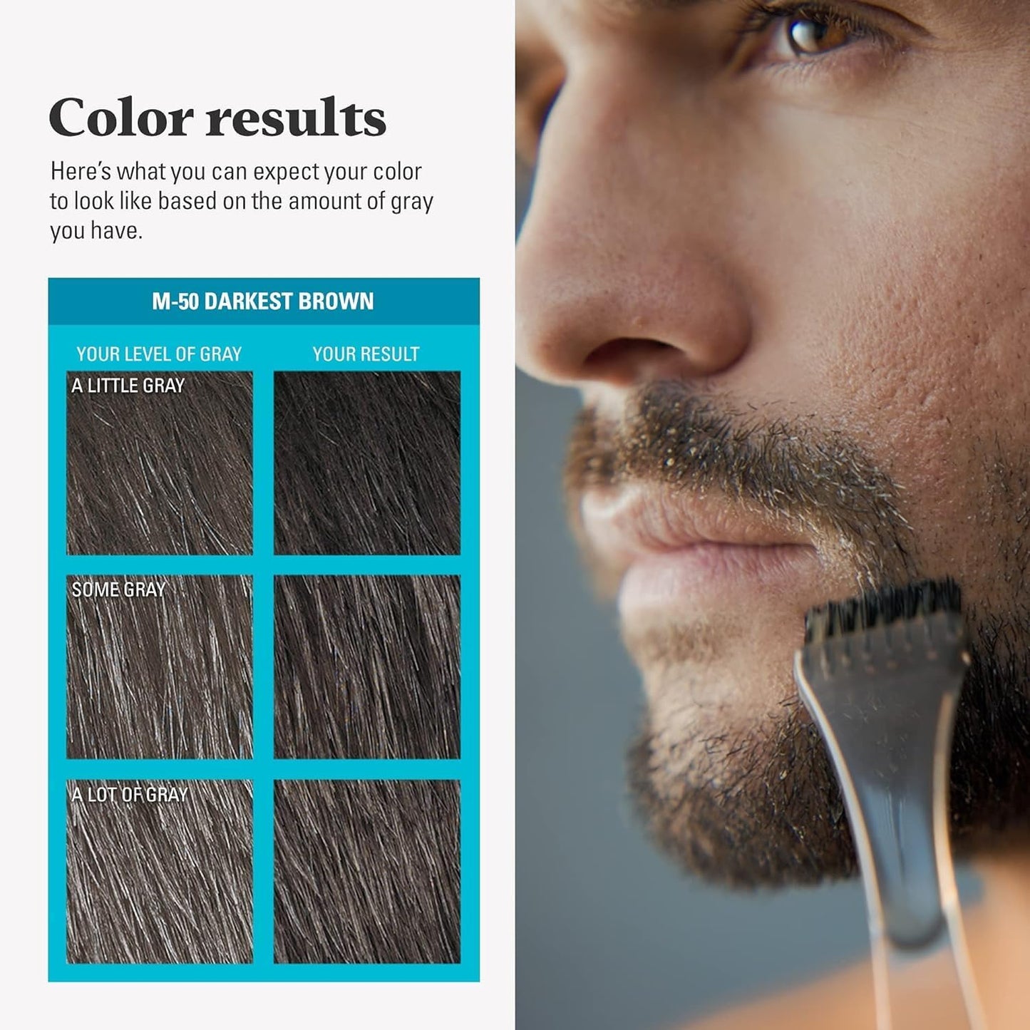 Just for Men Moustache & Beard Brush In Colour Gel Darkest Brown