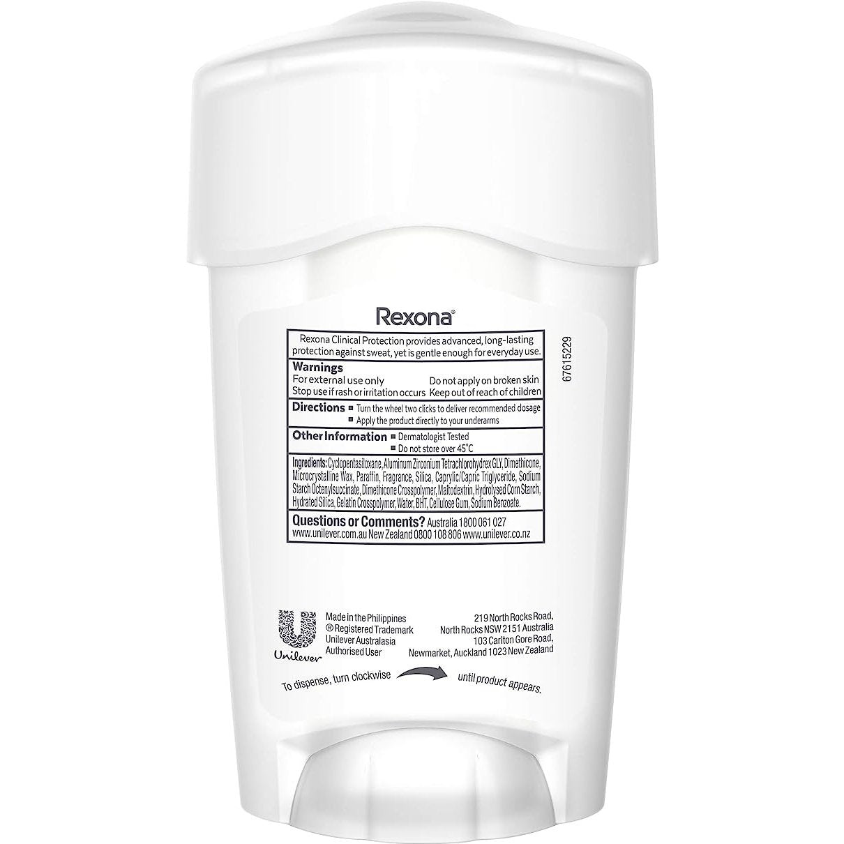 Rexona for Women Clinical Protection Antiperspirant Deodorant Shower Clean 45ml - Cutprice Online