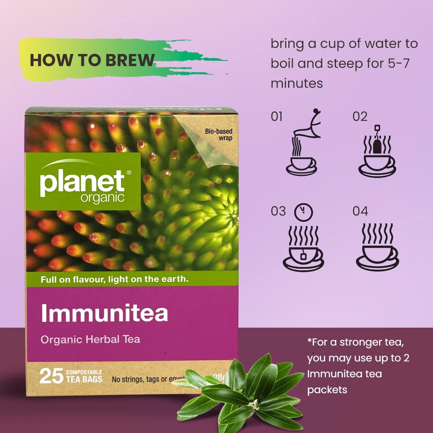 Planet Organic Organic Immunitea Herbal Tea x 25 Tea Bags - Cutprice Online