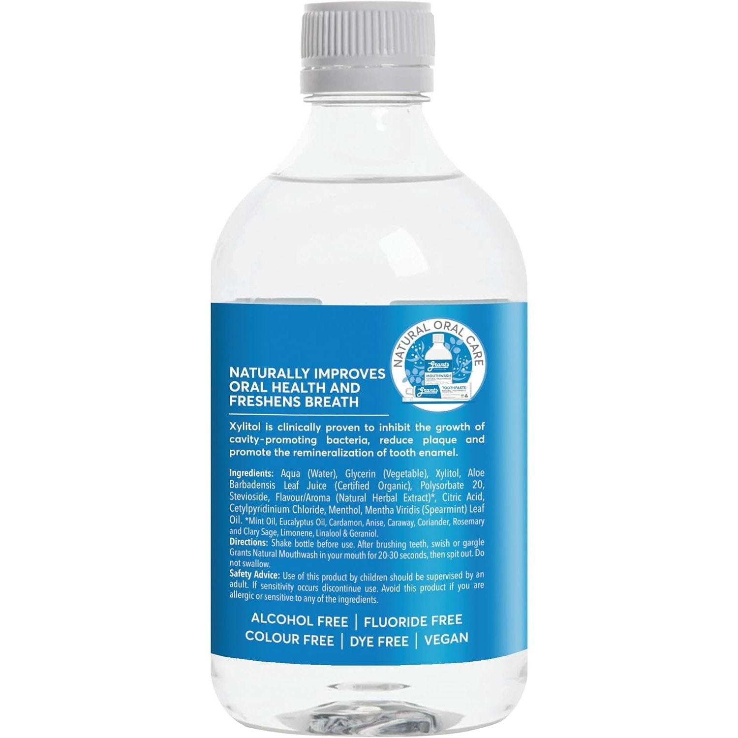 Grants Of Australia Natural Mouthwash Minty Fresh 500ml - Cutprice Online