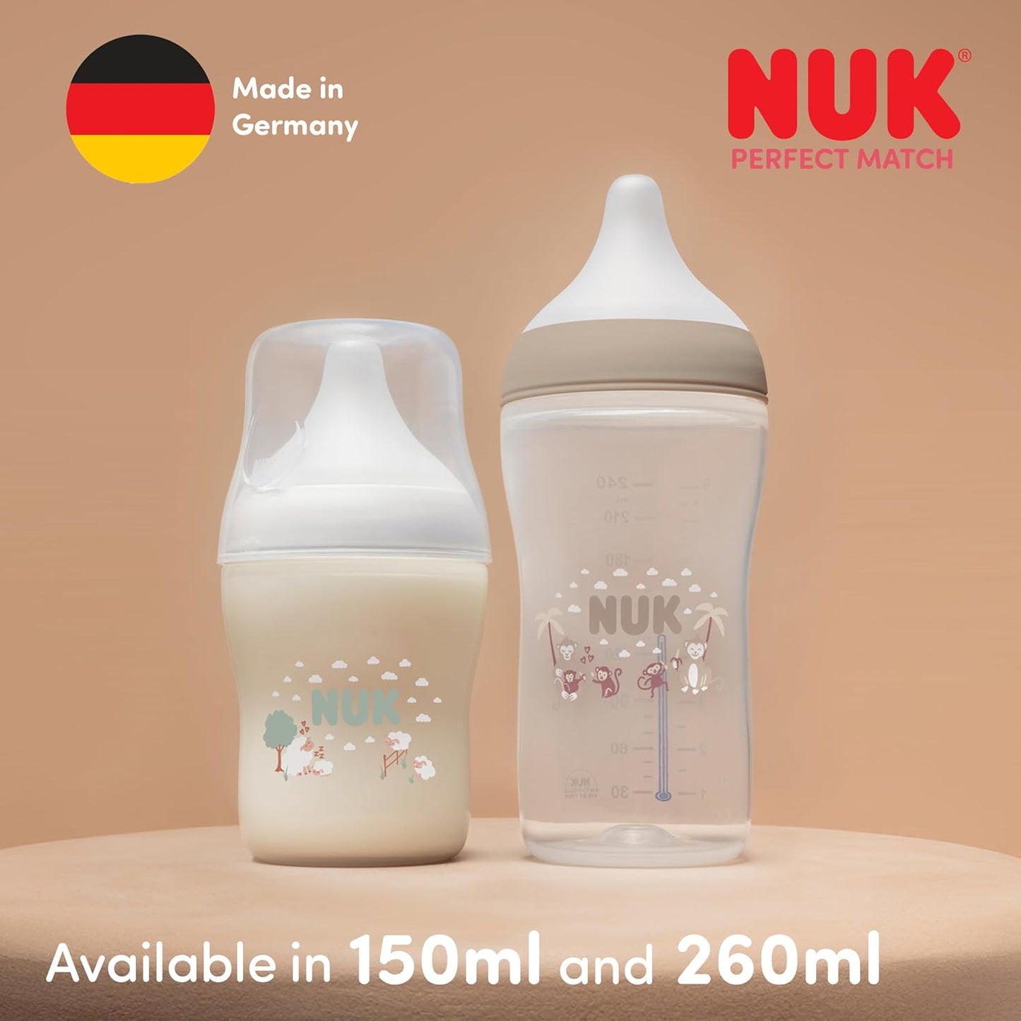Nuk Perfect Match Bottle 260ml 3m+ 2pk