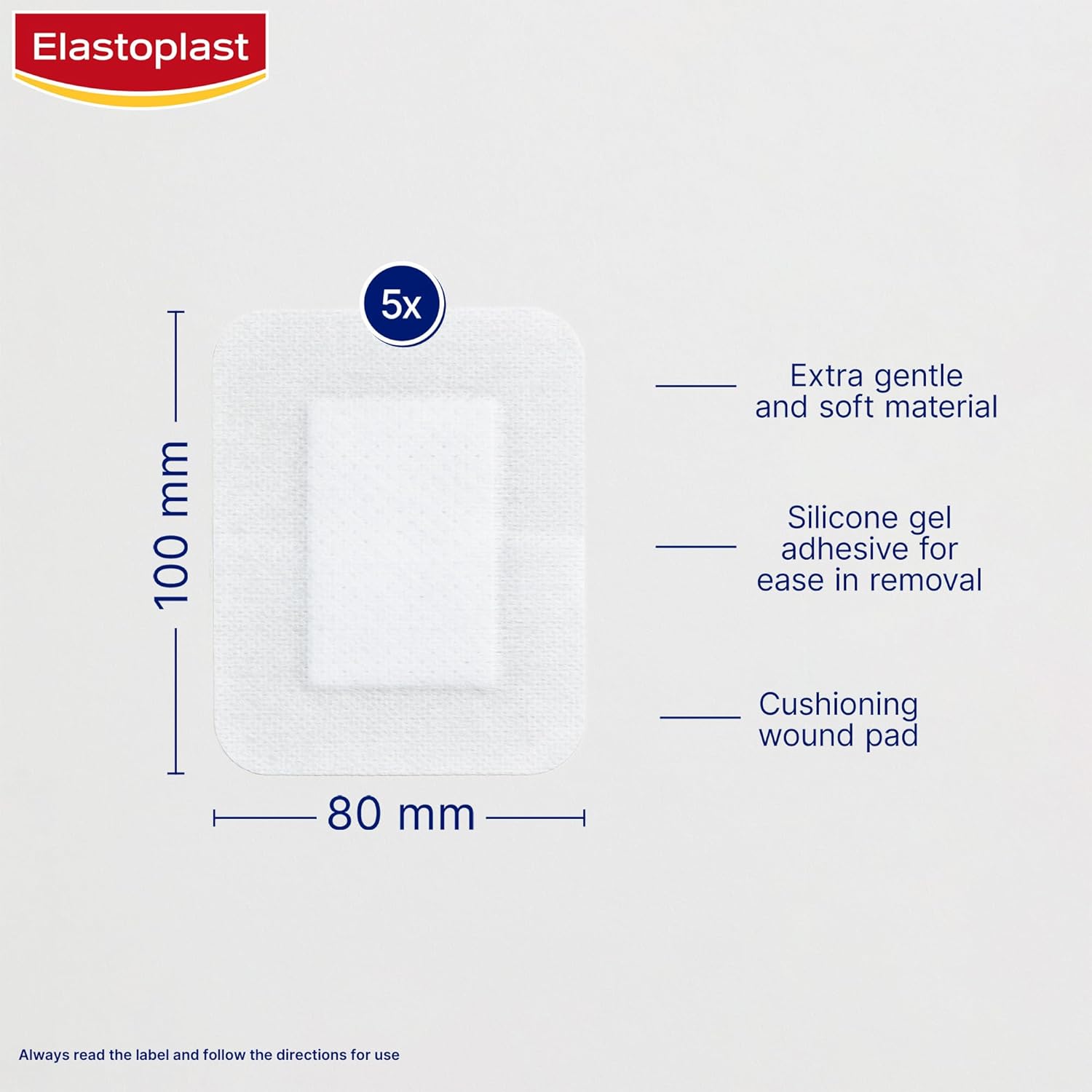 Elastoplast Ultra Sensitive Dressing XXL 8 x 10cm 5 Pack - Cutprice Online