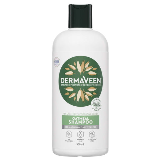 DERMAVEEN Oatmeal Shampoo for Dry, Flaky or Sensitive Scalps 500ml - Cutprice Online