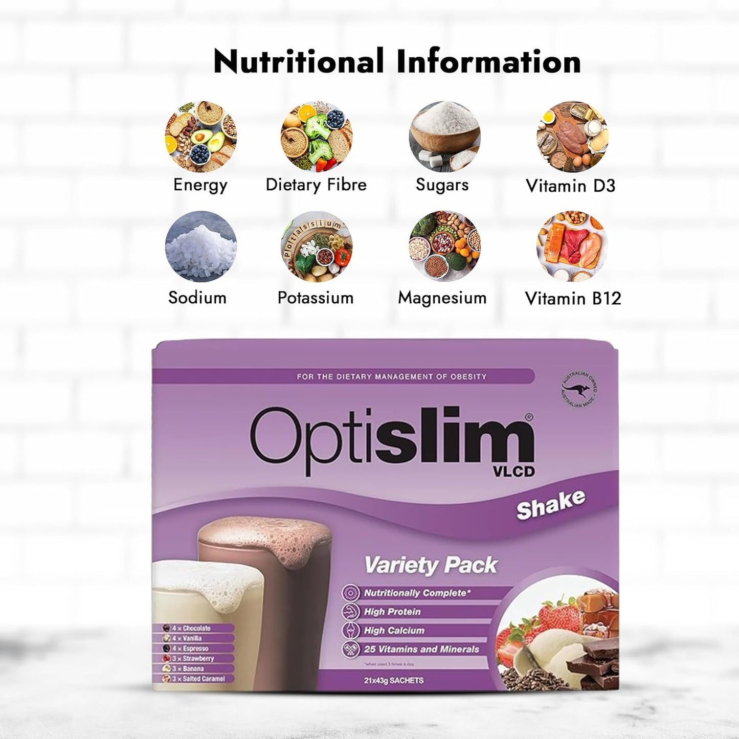 Optislim Vlcd Shake Variety Pack 21 X 43g - Cutprice Online