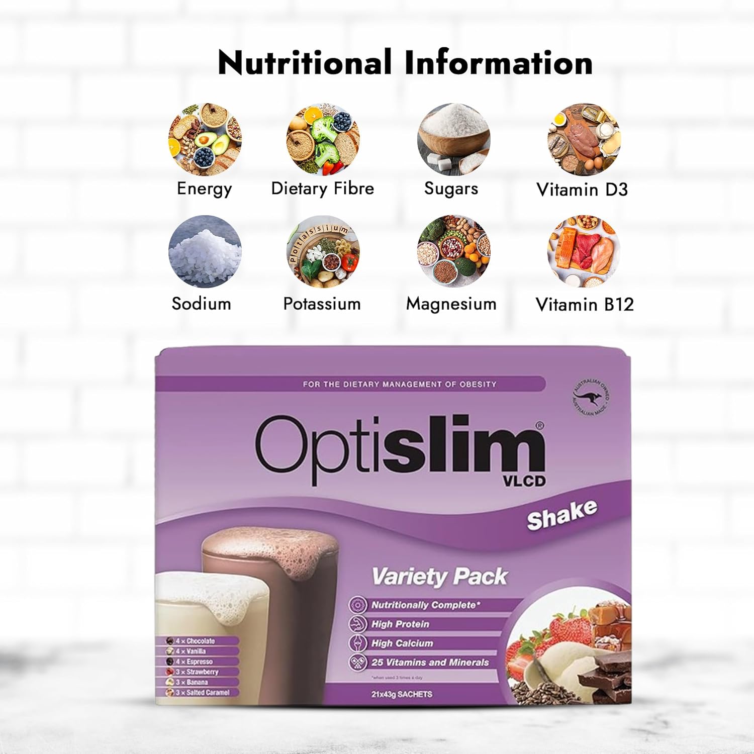 Optislim Vlcd Shake Variety Pack 21 X 43g - Cutprice Online