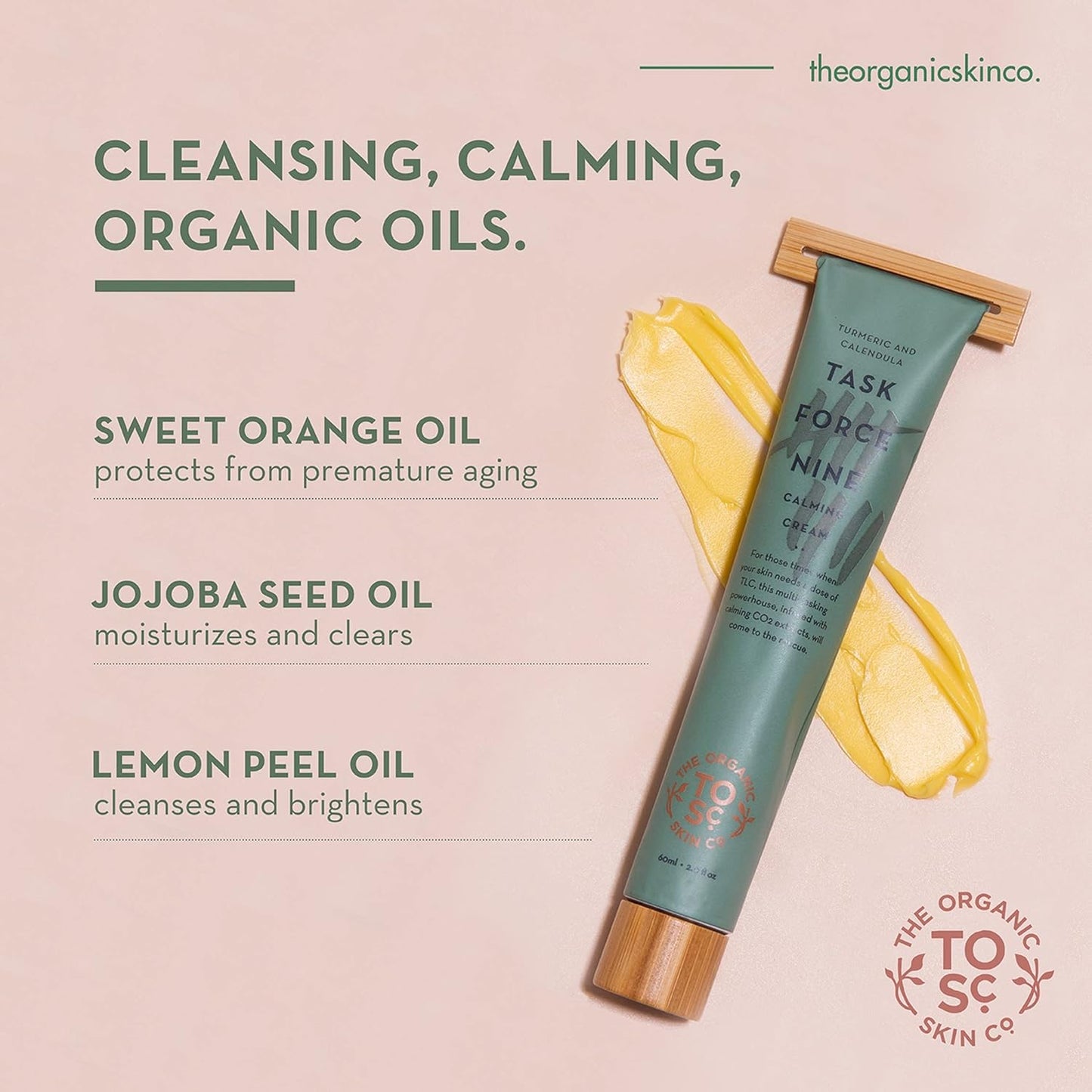 The Organic Skin Co Organic Task Force Nine Calming Cream Turmeric and Calendula 60ml - Cutprice Online