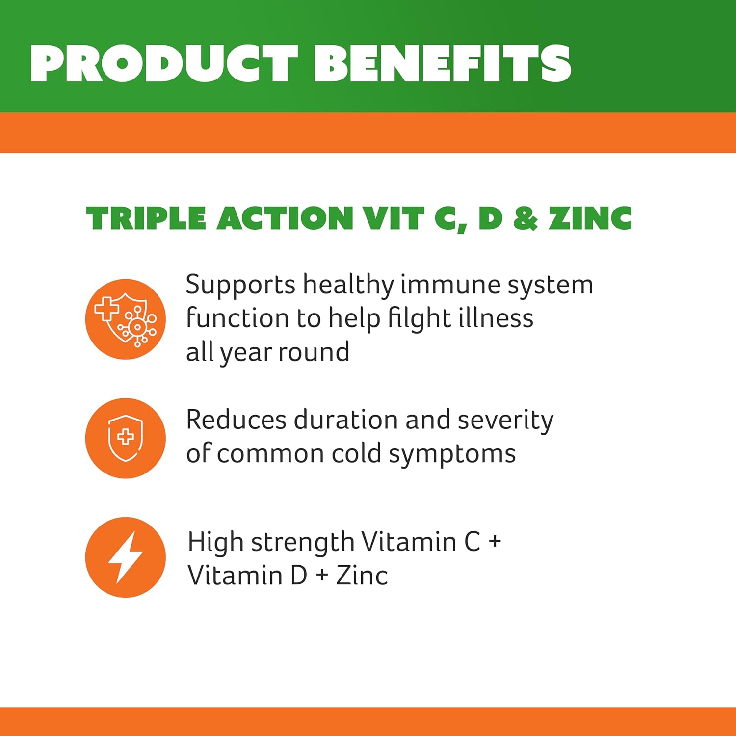 CENOVIS CHEWABLE TRIPLE VITAMIN C D3 & ZINC 60 TABLETS