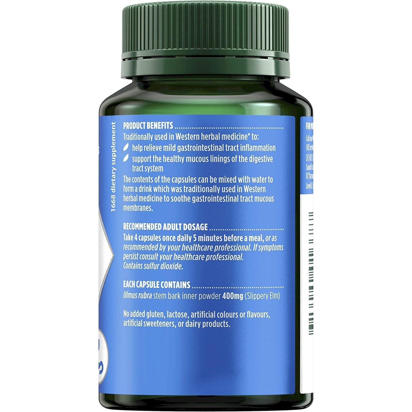 Nature’s Own Slippery Elm 400mg 60 Capsules - Cutprice Online