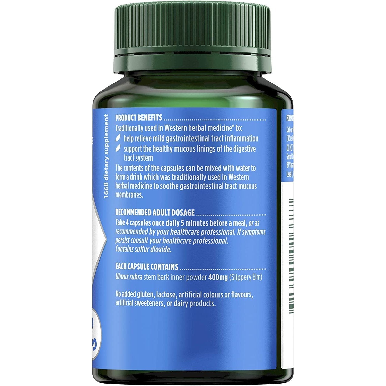 Nature’s Own Slippery Elm 400mg 60 Capsules - Cutprice Online