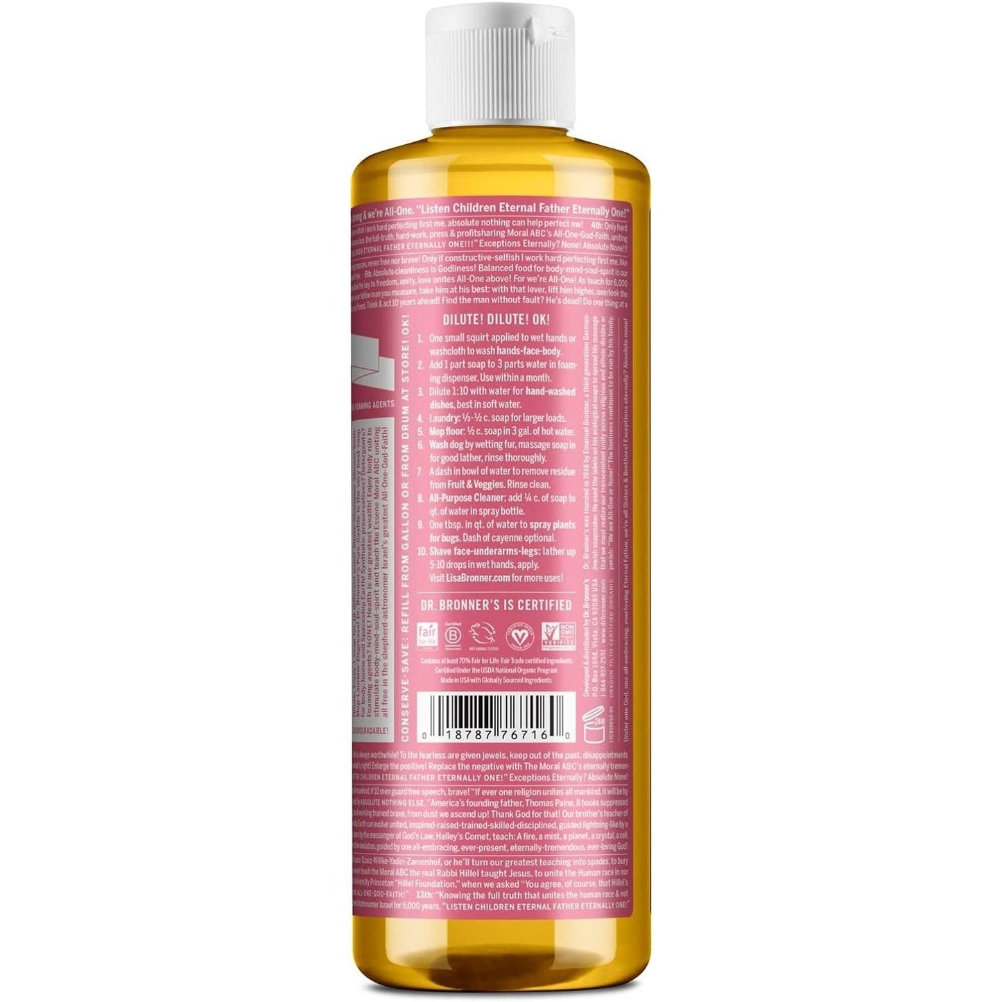 Dr. Bronner's Pure-Castile Soap Liquid (Hemp 18-in-1) Cherry Blossom 473ml - Cutprice Online